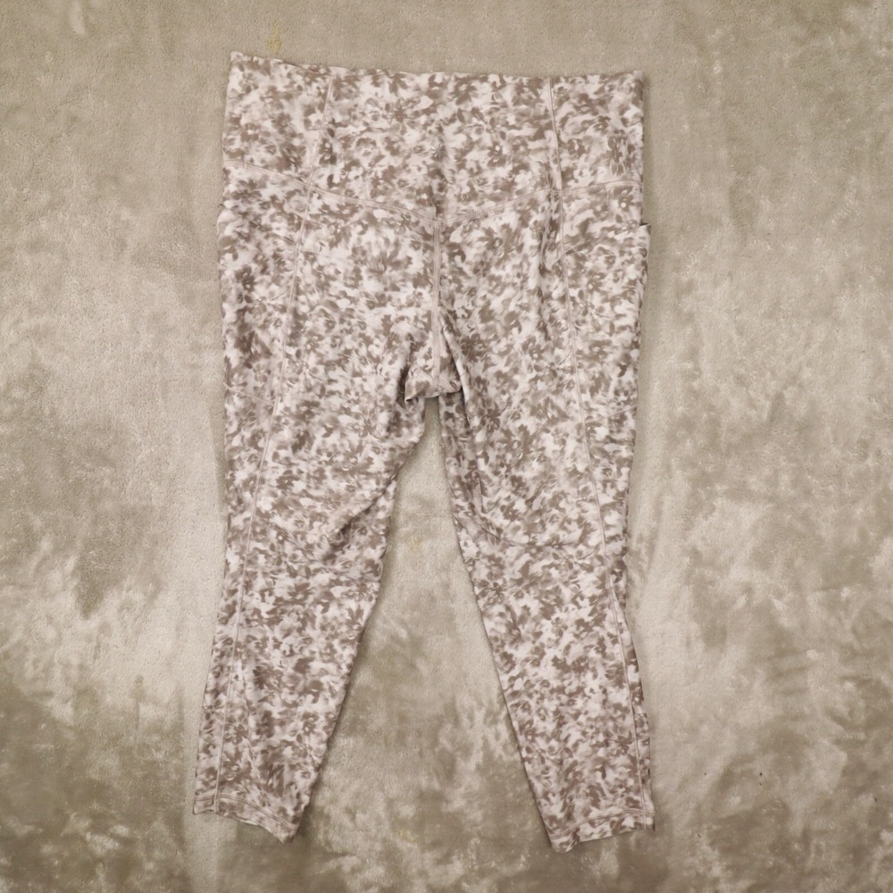 Athleta‎ Beige Brown Tie Dye Salutation Stash 7/8 tight size XL - Picture 4 of 10